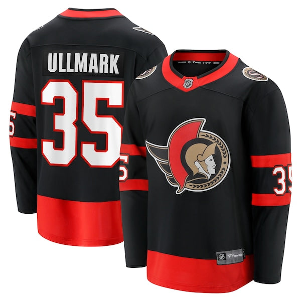 Linus Ullmark Ottawa Senators Home Premier Breakaway Player Jersey - Black