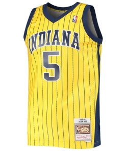 Alternative view of Jalen Rose Indiana Pacers 1999/00 Hardwood Classics Swingman Jersey - Gold