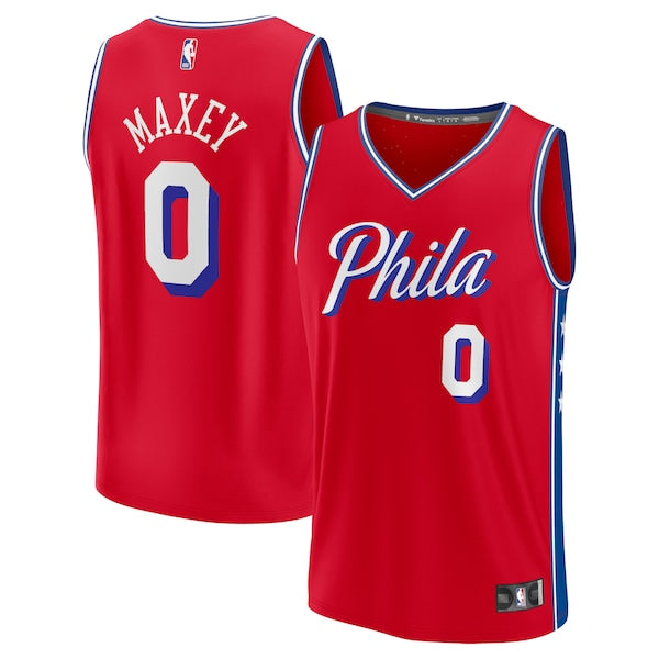 Tyrese Maxey Philadelphia 76ers Youth Fast Break Player Jersey - Statement Edition - Red