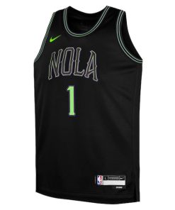 Alternative view of Zion Williamson New Orleans Pelicans Nike Youth  Swingman Replica Jersey - City Edition - Black