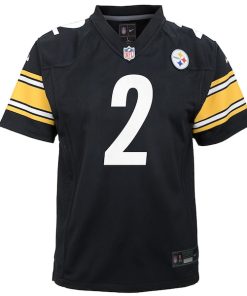Alternative view of Justin Fields Pittsburgh Steelers Nike Youth Team Game Jersey - Black
