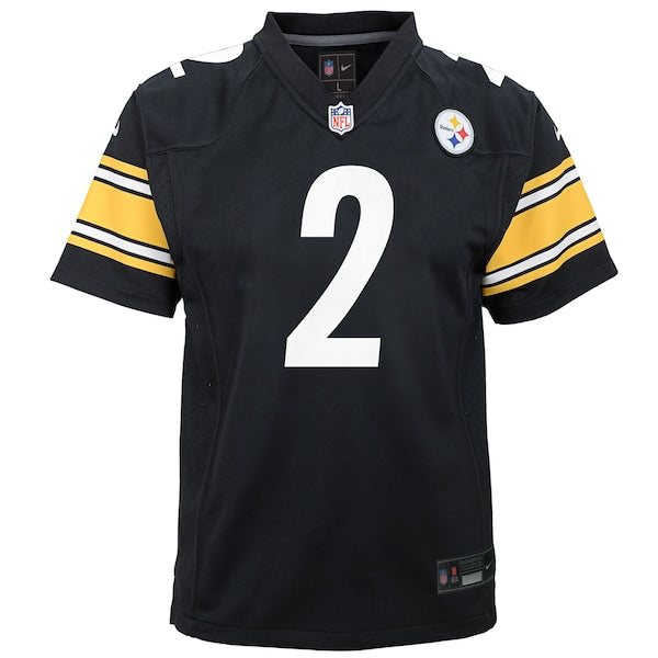 Justin Fields Pittsburgh Steelers Nike Youth Team Game Jersey - Black - Image 2