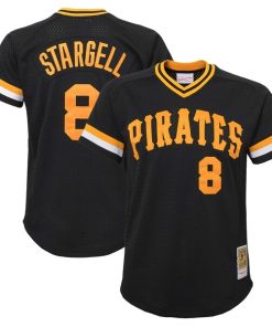 Willie Stargell Pittsburgh Pirates Youth Cooperstown Collection?Mesh Batting Practice Jersey - Black