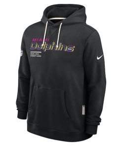 Alternative view of Miami Dolphins Nike 2025 NFL Crucial Catch Sideline Standard Issue Dri-FIT Hoodie - Black