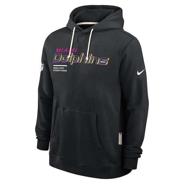 Miami Dolphins Nike 2025 NFL Crucial Catch Sideline Standard Issue Dri-FIT Hoodie - Black - Image 2