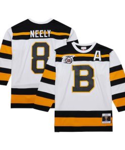 Cam Neely Boston Bruins  1991/92 Alternate Captain Blue Line Player Jersey - White