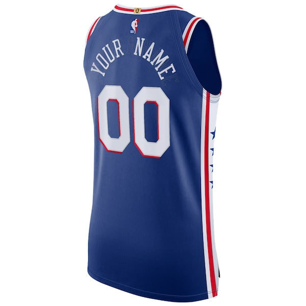 Philadelphia 76ers Nike 2021/22 Diamond Authentic Custom Jersey - Icon Edition - Royal - Image 3