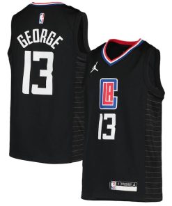 Paul George LA Clippers Jordan Brand Youth 2020/21 Swingman Player Jersey - Black - Statement Edition