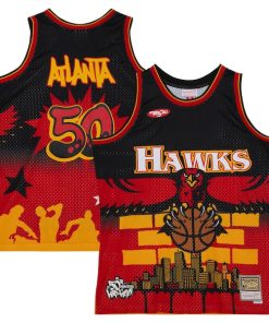Atlanta Hawks x Tats Cru Hardwood Classics Fashion Jersey - Black