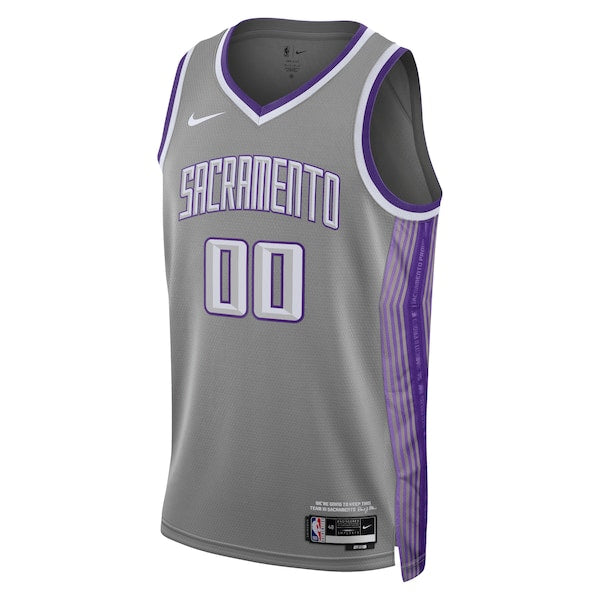 Sacramento Kings Nike Unisex 2022/23 Swingman Custom Jersey - City Edition - Black - Image 2