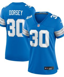 Alternative view of Khalil Dorsey Detroit Lions Nike Women's Team Game Jersey -  Blue