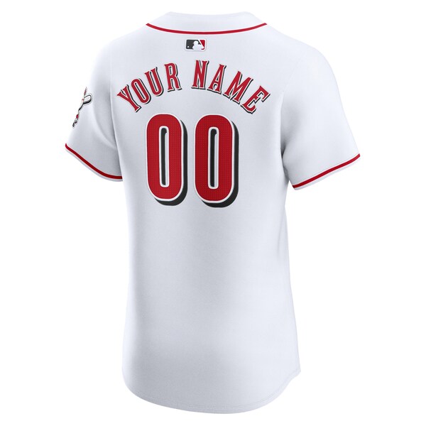 Cincinnati Reds Nike Home Elite Custom Jersey - White - Image 4