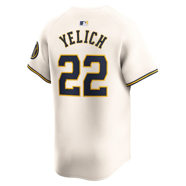 Christian Yelich Milwaukee Brewers Nike Home Limited Player Jersey - Cream - Image 3
