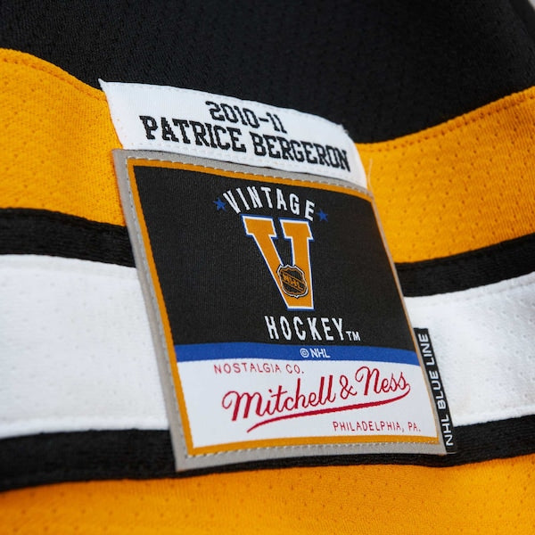 Patrice Bergeron Boston Bruins Big & Tall 2010 Alternate Captain Patch Blue Line Player Jersey - Black - Image 6