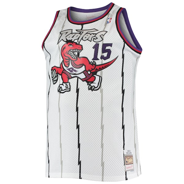 Vince Carter Toronto Raptors 1998/99 Big & Tall Hardwood Classics Swingman Jersey - White/Purple - Image 3