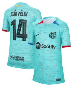 Jo?o F¨¦lix Barcelona Nike Youth 2023/24 Third Replica Jersey - Aqua