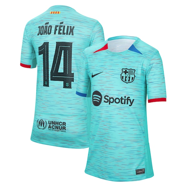Jo?o F¨¦lix Barcelona Nike Youth 2023/24 Third Replica Jersey - Aqua