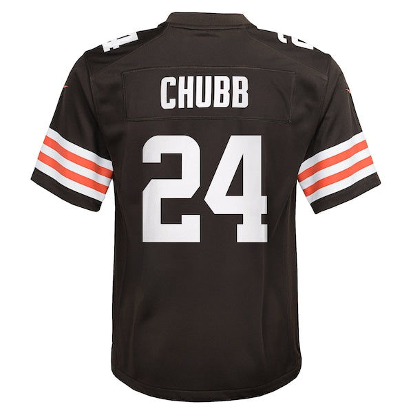 Nick Chubb Cleveland Browns Nike Youth Game Jersey - Brown - Image 3