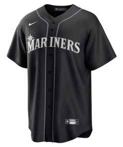 Alternative view of Julio Rodr¨ªguez Seattle Mariners Nike Lights Out Replica Player Jersey - Black
