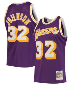 Magic Johnson Los Angeles Lakers 1984/85 Hardwood Classics Swingman Jersey - Purple/Gold
