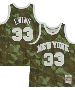 Patrick Ewing New York Knicks Hardwood Classics 1991/92 Ghost Green Swingman Jersey - Camo