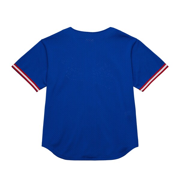 Philadelphia 76ers Hardwood Classics On The Clock Mesh Fashion Baseball Jersey - Royal - Image 3