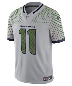 Alternative view of Jaxon Smith-Njigba Seattle Seahawks Nike 2025 Rivalries Collection Limited Jersey - Wolf Gray