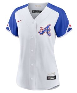 Alternative view of Ronald Acu?a Jr. Atlanta Braves Nike Women's 2023 City Connect Replica Player Jersey - White