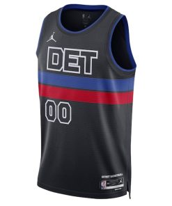 Alternative view of Detroit Pistons Jordan Brand Unisex 2022/23 Swingman Custom Jersey - Statement Edition - Blue