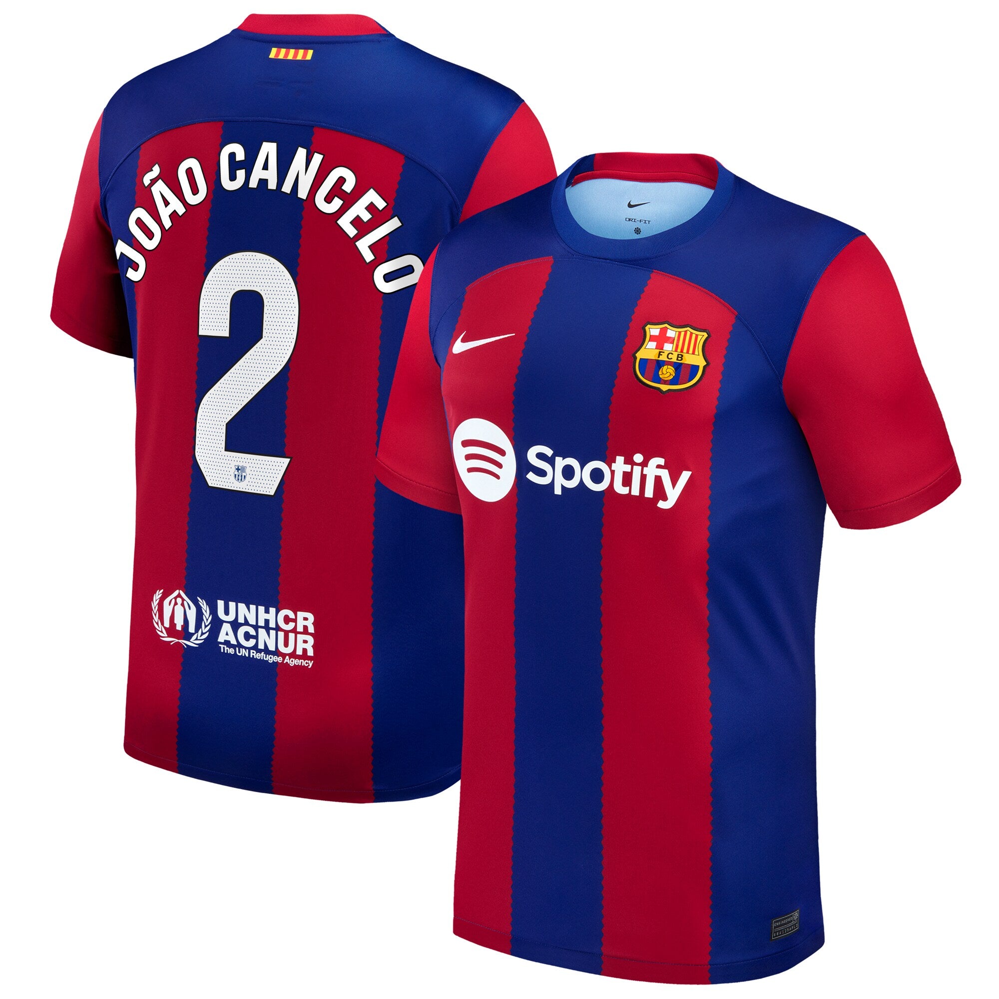 Joao Cancelo Barcelona Nike 2023/24 Away Stadium Replica Player Jersey - White/Aqua/Royal - Image 8