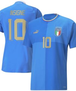 Lorenzo Insigne Italy National Team Puma 2022/23 Home Authentic Player Jersey - Blue