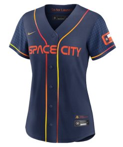 Alternative view of Jose Altuve Houston Astros Nike Women's 2022 City Connect Replica Player Jersey - Navy