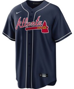 Alternative view of Ronald Acu?a Jr. Atlanta Braves Nike Big & Tall Alternate Replica Player Jersey - Navy