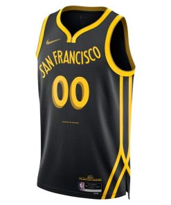 Alternative view of Golden State Warriors Nike Unisex 2023/24 Custom Swingman Jersey - Black - City Edition