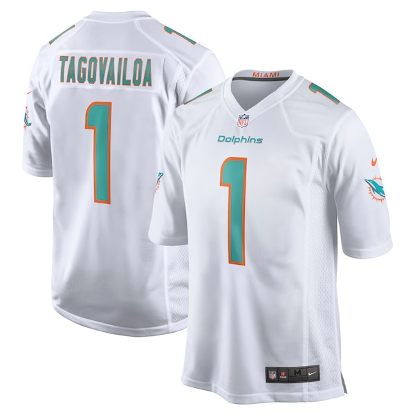 Tua Tagovailoa Miami Dolphins Nike Game Jersey - White/Aqua - Image 2