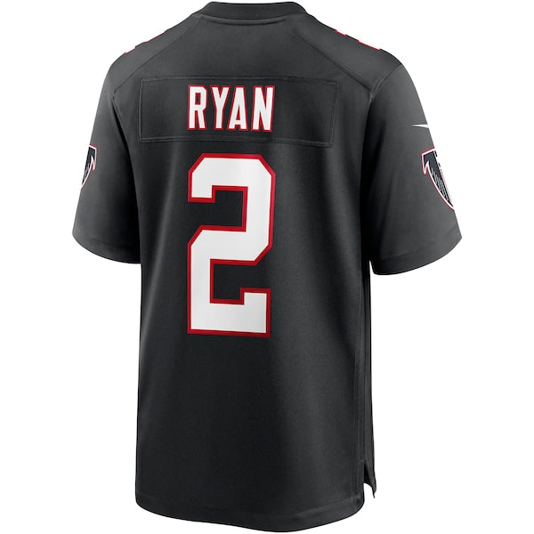 Men's Nike Matt Ryan Black Atlanta Falcons Throwback Game Jersey - Image 3