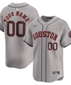 Houston Astros Nike Away Limited Custom Jersey - Gray