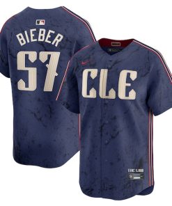 Shane Bieber Cleveland Guardians Nike 2024 City Connect Limited Jersey - Navy