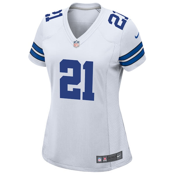 Ezekiel Elliott Dallas Cowboys Nike Women's Team Game Jersey - White/Navy - Image 3