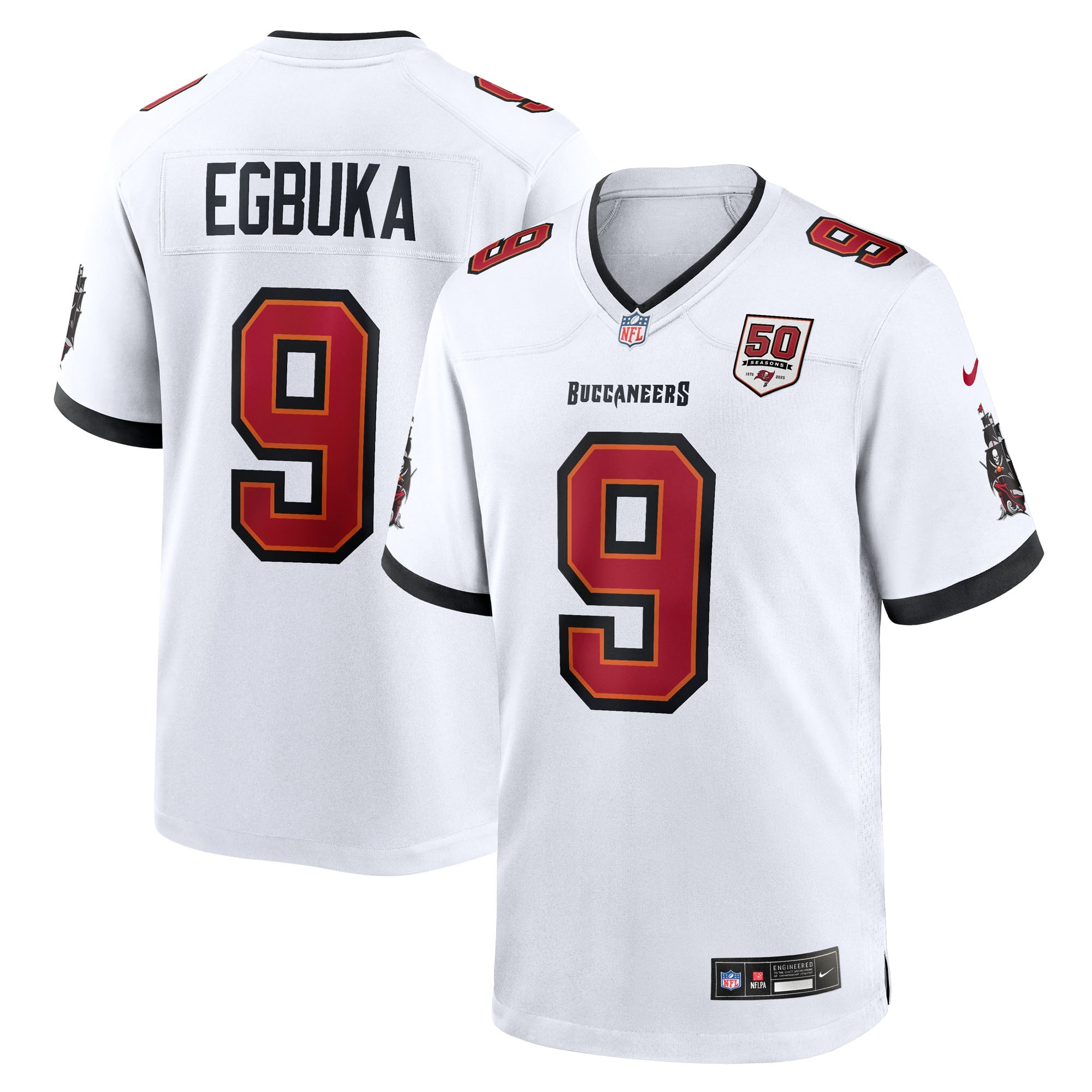Emeka Egbuka Tampa Bay Buccaneers Nike Team Game Jersey - Red/White/Creamsicle - Image 8