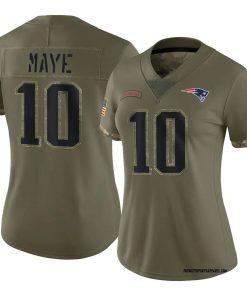 Drake Maye New England Patriots Nike Women's 2025 Salute to Service Limited Jersey - Olive