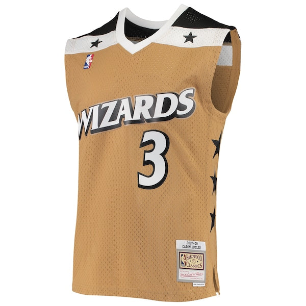 Caron Butler Washington Wizards 2001/02 Hardwood Classics Swingman Jersey - Gold - Image 2