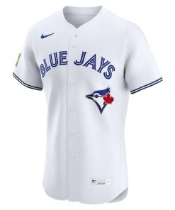 Alternative view of Toronto Blue Jays Nike Home Elite Sponsor Patch Custom Jersey - White