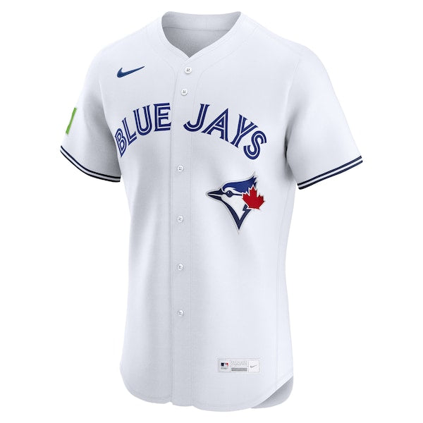 Toronto Blue Jays Nike Home Elite Sponsor Patch Custom Jersey - White - Image 2
