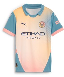 Alternative view of Manchester City Puma Youth 2024/25 Fourth Replica Jersey - Blue