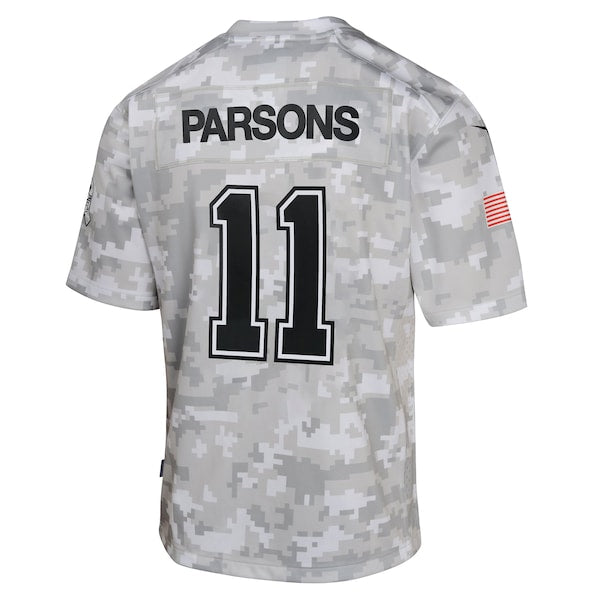 Micah Parsons Dallas Cowboys Nike Youth 2024 Salute to Service Game Jersey - Arctic Camo - Image 3