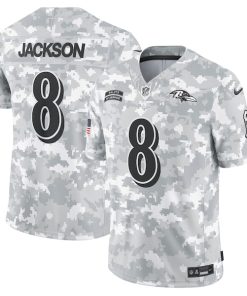 Lamar Jackson Baltimore Ravens Nike 2024 Salute to Service Limited Jersey - Arctic Camo