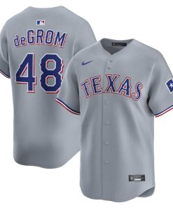 Jacob deGrom Texas Rangers Nike Road Limited Player Jersey - Gray