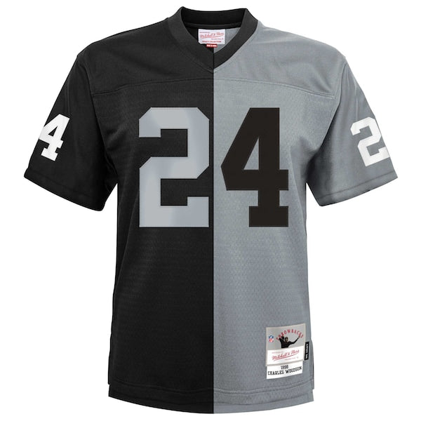 Charles Woodson Las Vegas Raiders Youth Split Legacy Jersey - Black/Silver - Image 2