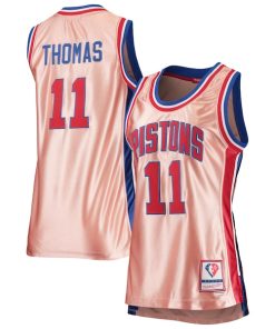 Isiah Thomas Detroit Pistons Women's 75th Anniversary Rose Gold 1982 Swingman Jersey - Pink